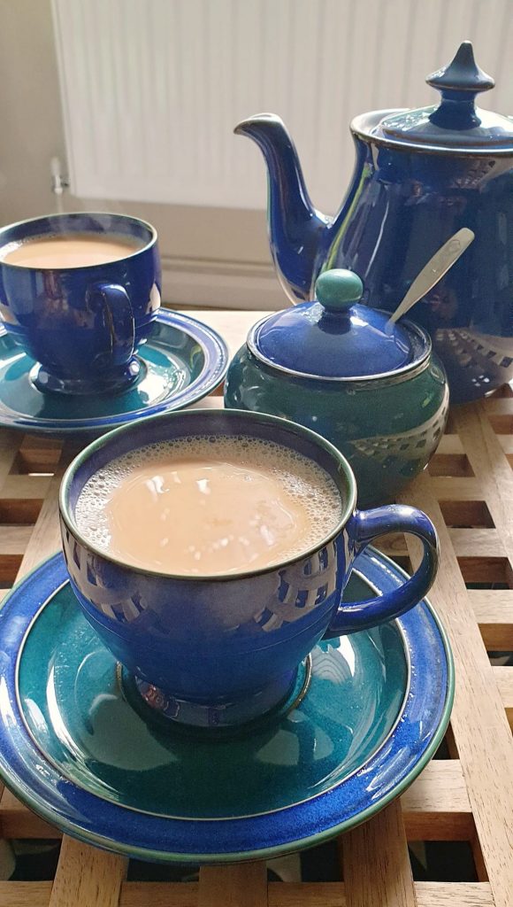 One of my favourite tea sets. Denby blue. 