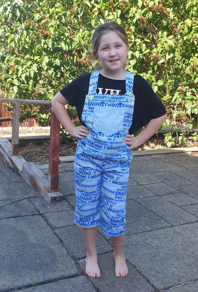 I Dig Dungarees - pattern by Jack's Mum in Snoopy fabric